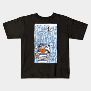 Seemann mit Seehund - Seaman With Seadog Kids T-Shirt